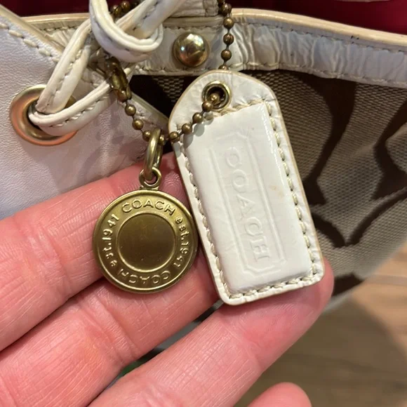 Coach Signature Stripe Tote Purse Multicolor 10859 & Matching Wallet - Picture 3 of 13